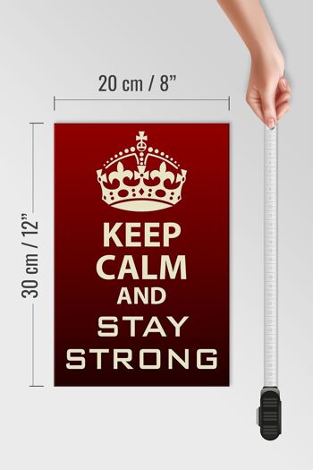 Panneau en bois disant 20x30cm Keep Calm and stay strong 4