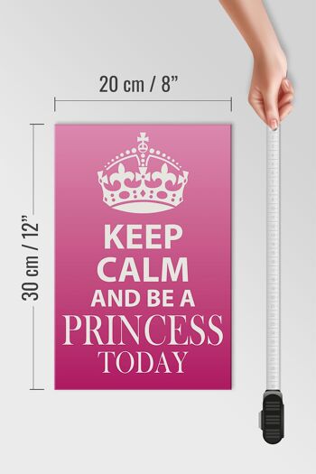 Panneau en bois disant 20x30cm Keep Calm and be a Princess 4