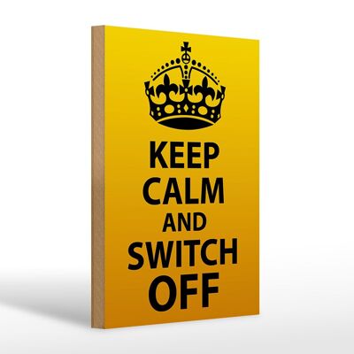 Holzschild Spruch 20x30cm Keep Calm and switch off