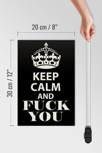 Panneau en bois disant 20x30cm Keep Calm and va te faire foutre cadeau 4