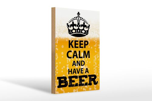 Holzschild Spruch 20x30cm Keep Calm and have a Beer Bier