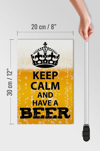Panneau en bois disant 20x30cm Keep Calm and have a Beer Beer 4