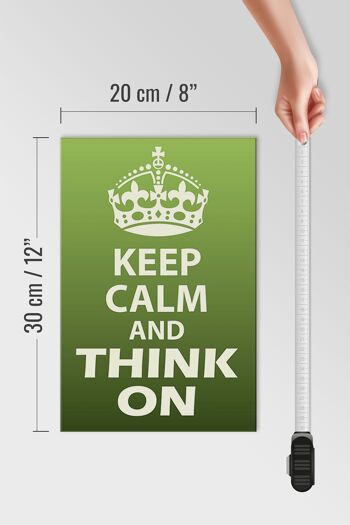 Panneau en bois disant 20x30cm Keep Calm and think on gift 4