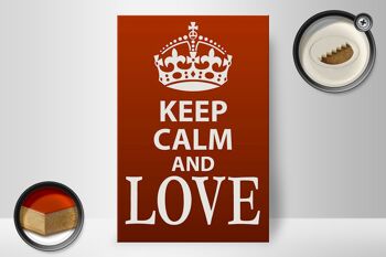 Panneau en bois disant 20x30cm Keep Calm and Love cadeau 2