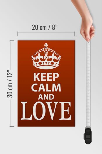 Panneau en bois disant 20x30cm Keep Calm and Love cadeau 4