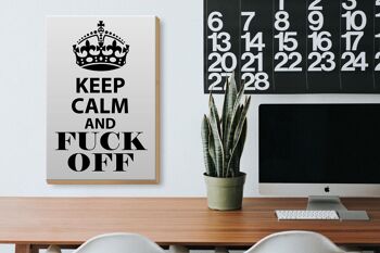 Panneau en bois disant 20x30cm Keep Calm and Fuck Off Gift 3