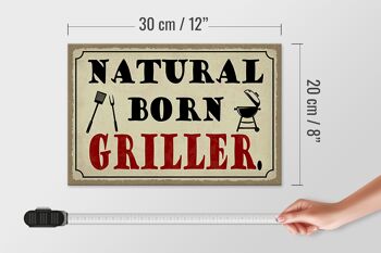 Panneau en bois indiquant 30x20cm natural born Griller Grilling 4