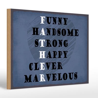 Holzschild Spruch 30x20cm Father funny happy clever Papa