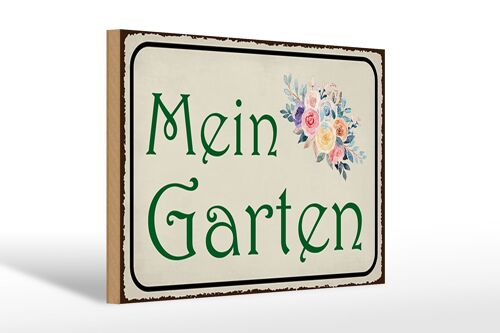 Holzschild Spruch 30x20cm mein Garten Geschenk