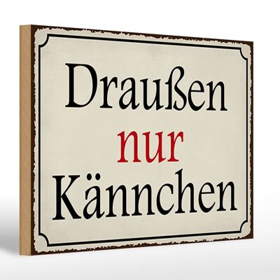 Cartello in legno con scritta 30x20 cm all'esterno solo Kännchen Café