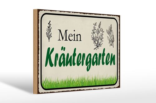 Holzschild Spruch 30x20cm mein Kräutergarten Garten