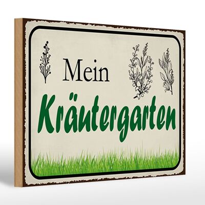 Holzschild Spruch 30x20cm mein Kräutergarten Garten