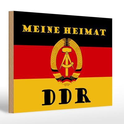 Holzschild Spruch 30x20cm meine Heimat DDR Fahne Ostalgie