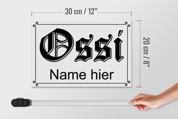 Panneau en bois indiquant le nom Ossi ici RDA 30x20cm 4