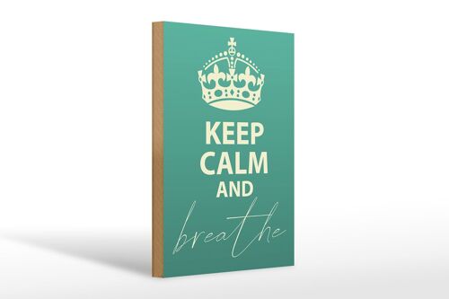 Holzschild Spruch 20x30cm Keep Calm and breath