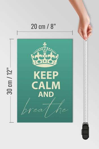 Panneau en bois disant 20x30cm Keep Calm and Breath 4