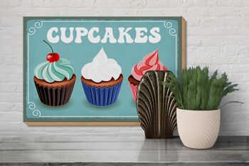 Panneau en bois disant 30x20cm Cadeau Cupcakes 3