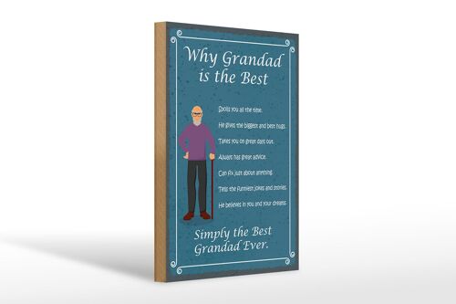 Holzschild Spruch 20x30cm why Grandad is the best Opa