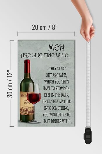 Panneau en bois disant 20x30cm Les hommes sont comme les hommes du bon vin 4