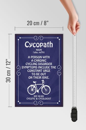 Panneau en bois indiquant 20x30cm Cycopathe cyclisme chronique 4