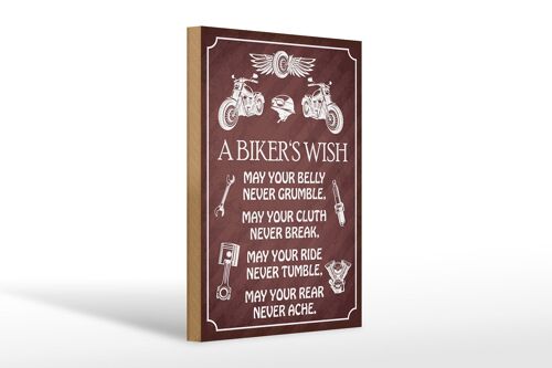 Holzschild Spruch 20x30cm biker`s Wish never crumble break