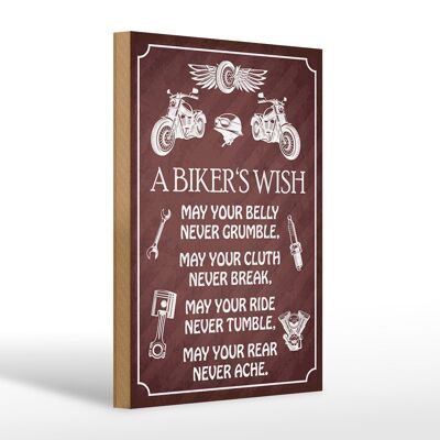 Holzschild Spruch 20x30cm biker`s Wish never crumble break