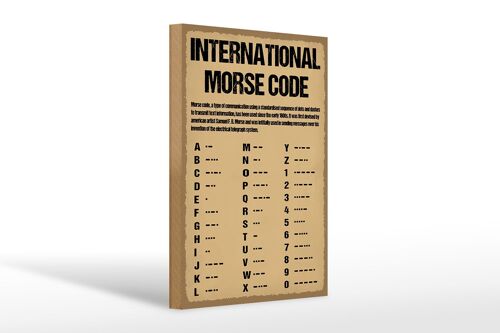 Holzschild Spruch 20x30cm international Morse code