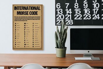 Panneau en bois indiquant le code Morse international 20x30cm 3