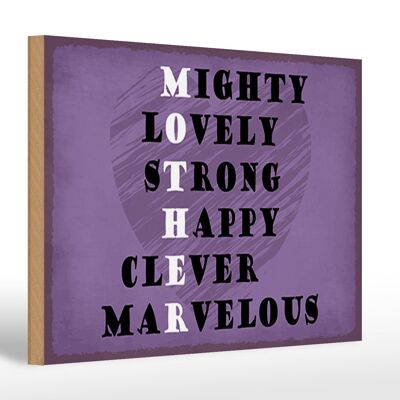 Holzschild Spruch 30x20cm Mother mighty lovely happy Mama