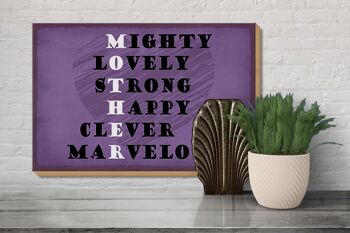 Panneau en bois disant 30x20cm Mother Mighty Lovely Happy Mama 3