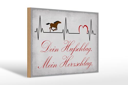 Holzschild Spruch 30x20cm Pferd dein Hufschlag Herzschlag