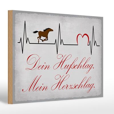 Holzschild Spruch 30x20cm Pferd dein Hufschlag Herzschlag