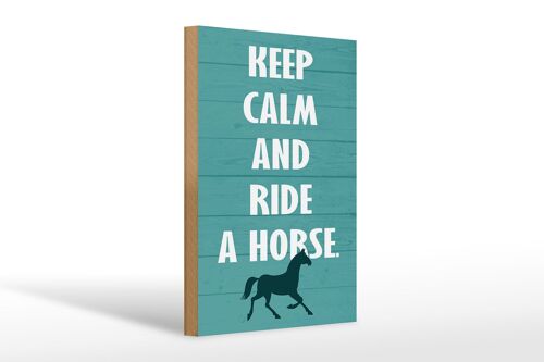 Holzschild Spruch 20x30cm keep calm and ride a horse Pferd