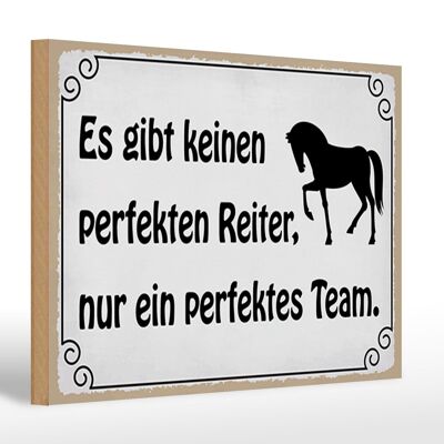 Wooden sign saying 30x20cm there is no perfect rider