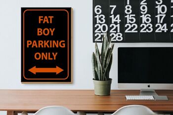 Panneau en bois avis 20x30cm fat boy parking only 3