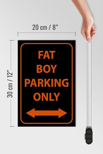 Panneau en bois avis 20x30cm fat boy parking only 4