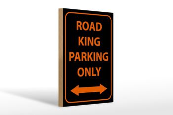 Panneau en bois 20x30cm road king parking only 1