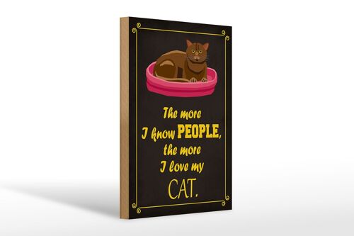 Holzschild Spruch 20x30cm Katze i love my CAT Geschenk