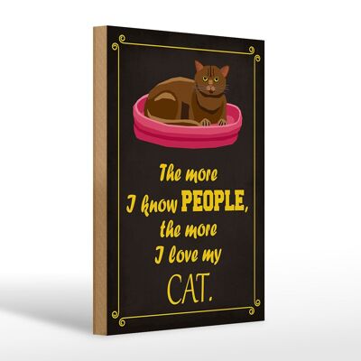 Holzschild Spruch 20x30cm Katze i love my CAT Geschenk