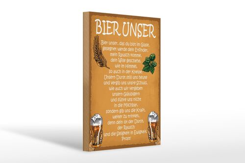 Holzschild Spruch 20x30cm Bier unser in Ewigkeit Prost