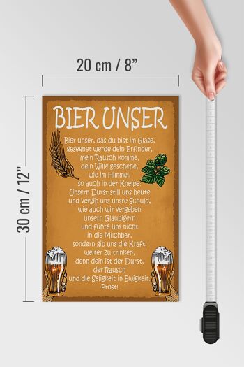 Panneau en bois disant 20x30cm "Bière, nos salutations pour toujours" 4