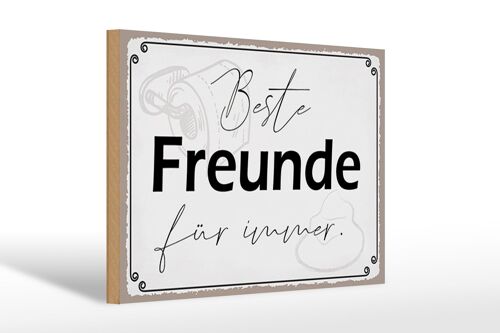 Holzschild Spruch 30x20cm beste Freunde für immer