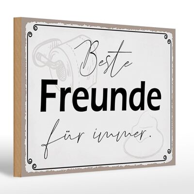 Cartello in legno con scritta "migliori amici per sempre" 30x20 cm