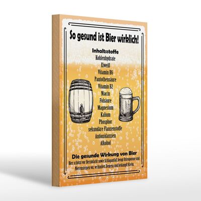 Holzschild Spruch 20x30cm so gesund ist Bier wirklich