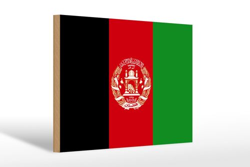 Holzschild Flagge Afghanistans 30x20cm Flag of Afghanistan