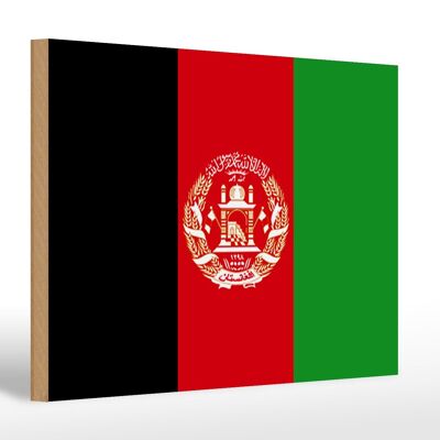 Holzschild Flagge Afghanistans 30x20cm Flag of Afghanistan