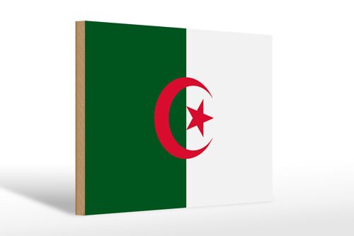 Holzschild Flagge Algeriens 30x20cm Flag of Algeria