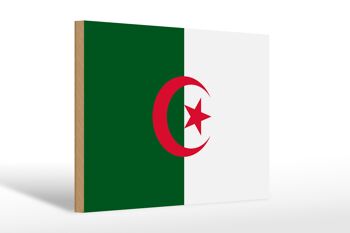 Panneau en bois drapeau de l'Algérie 30x20cm Drapeau de l'Algérie 1