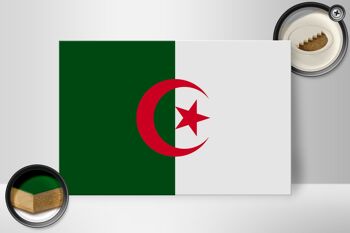 Panneau en bois drapeau de l'Algérie 30x20cm Drapeau de l'Algérie 2