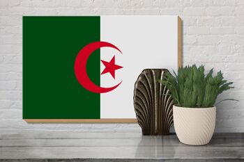 Panneau en bois drapeau de l'Algérie 30x20cm Drapeau de l'Algérie 3